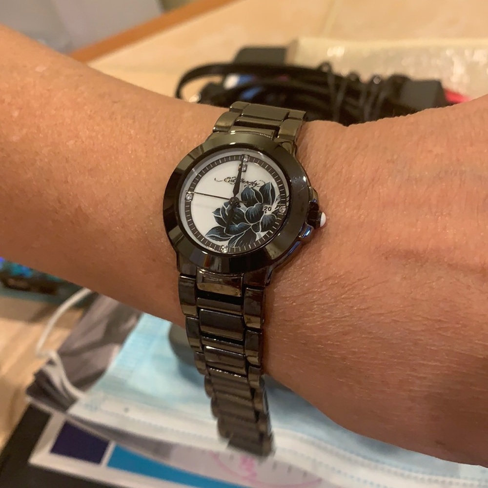 Ed Hardy Grey lotus watch